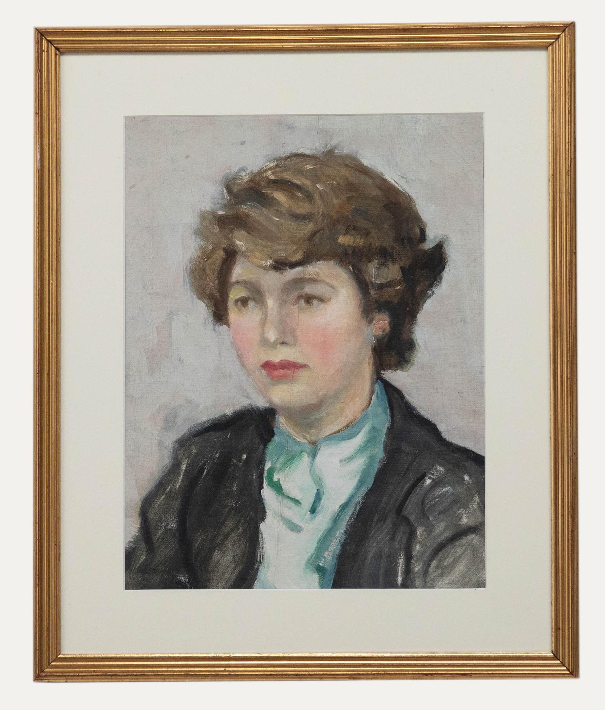 Attribut. Philip Naviasky (1894-1983) - Gerahmtes Ölgemälde, Porträt aus der Mitte des 20. Jahrhunderts