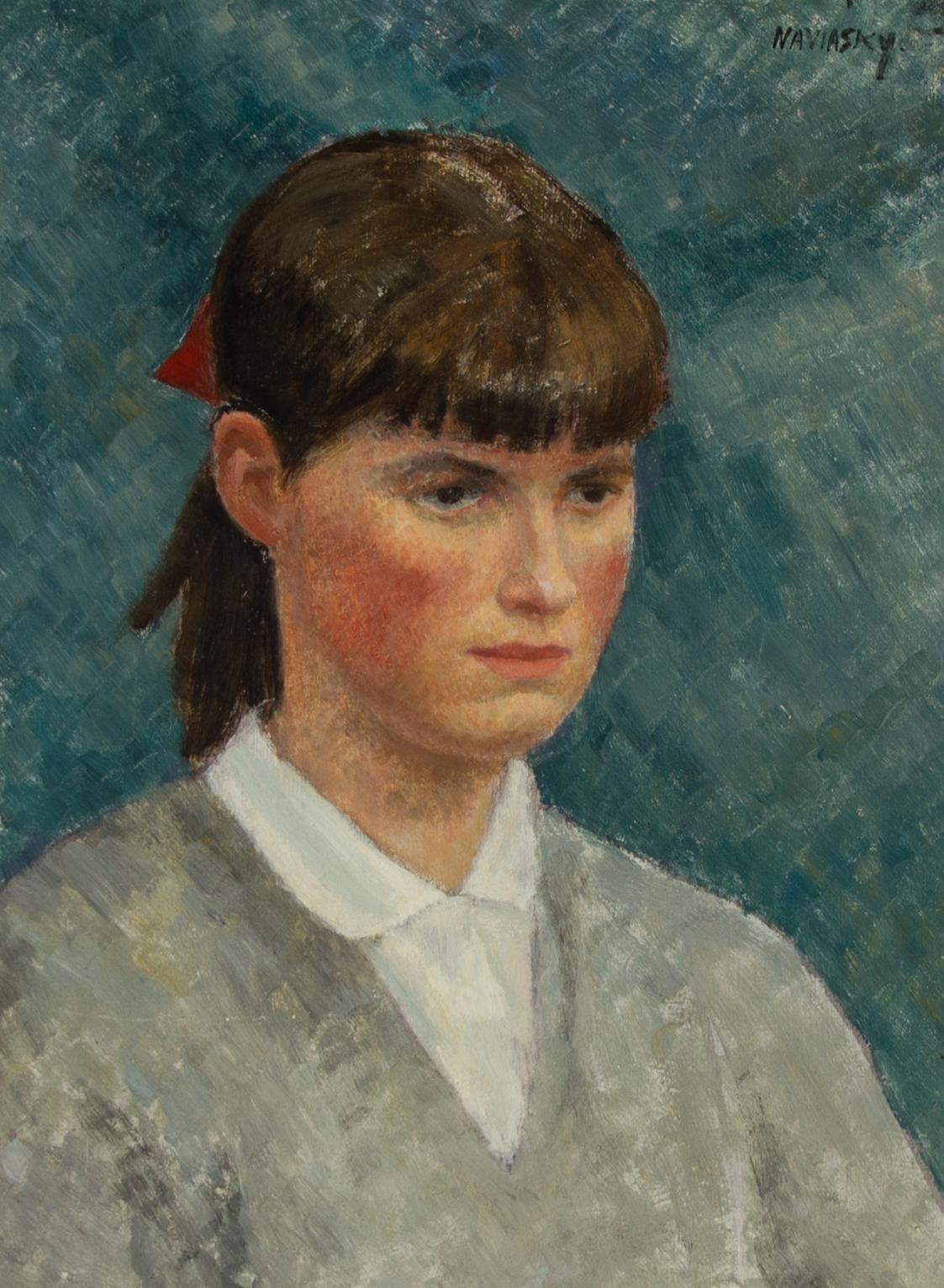 Philip Naviasky (1894-1983) - Feines Öl von 1956:: Porträt eines jungen Mädchens 1