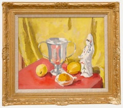Philip Naviasky (1894-1983) - Huile du milieu du 20e siècle, Nature morte avec une figurine