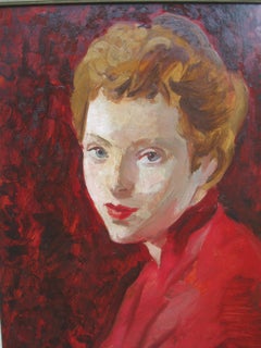 Portrait of a Girl/ Young Woman oil circa 1950's
