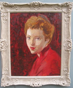 Portrait of a Girl/ Young Woman oil circa 1950's