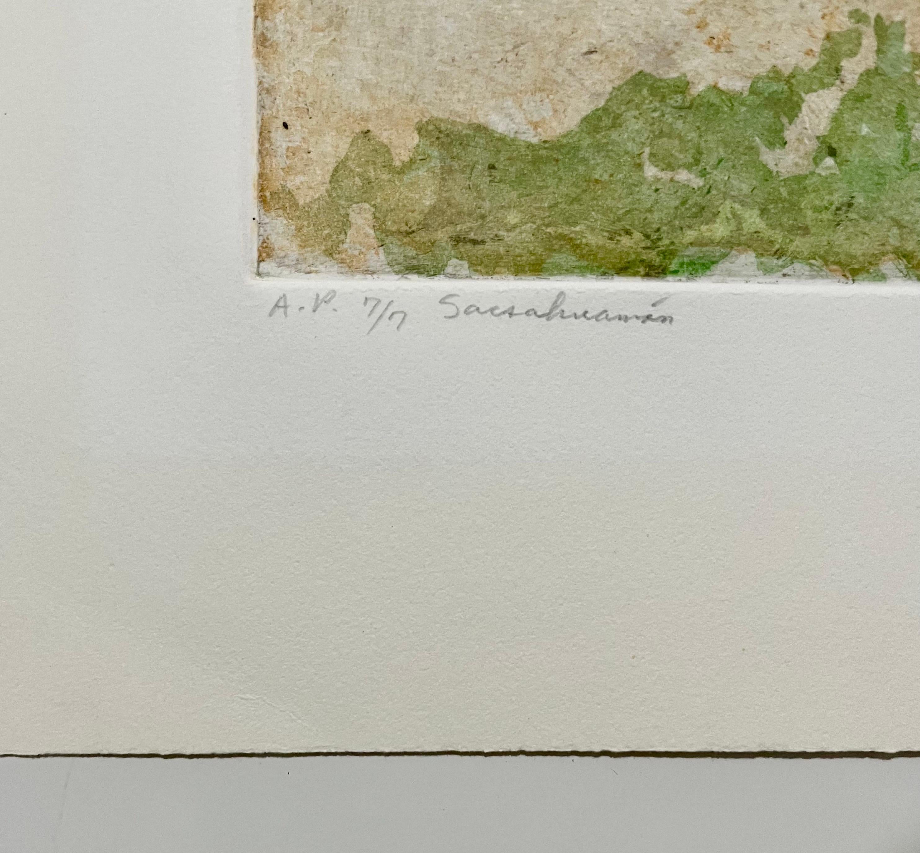 Modernista americano  Paisaje de Sacsahuaman Aguafuerte Philip Pearlstein en venta 3