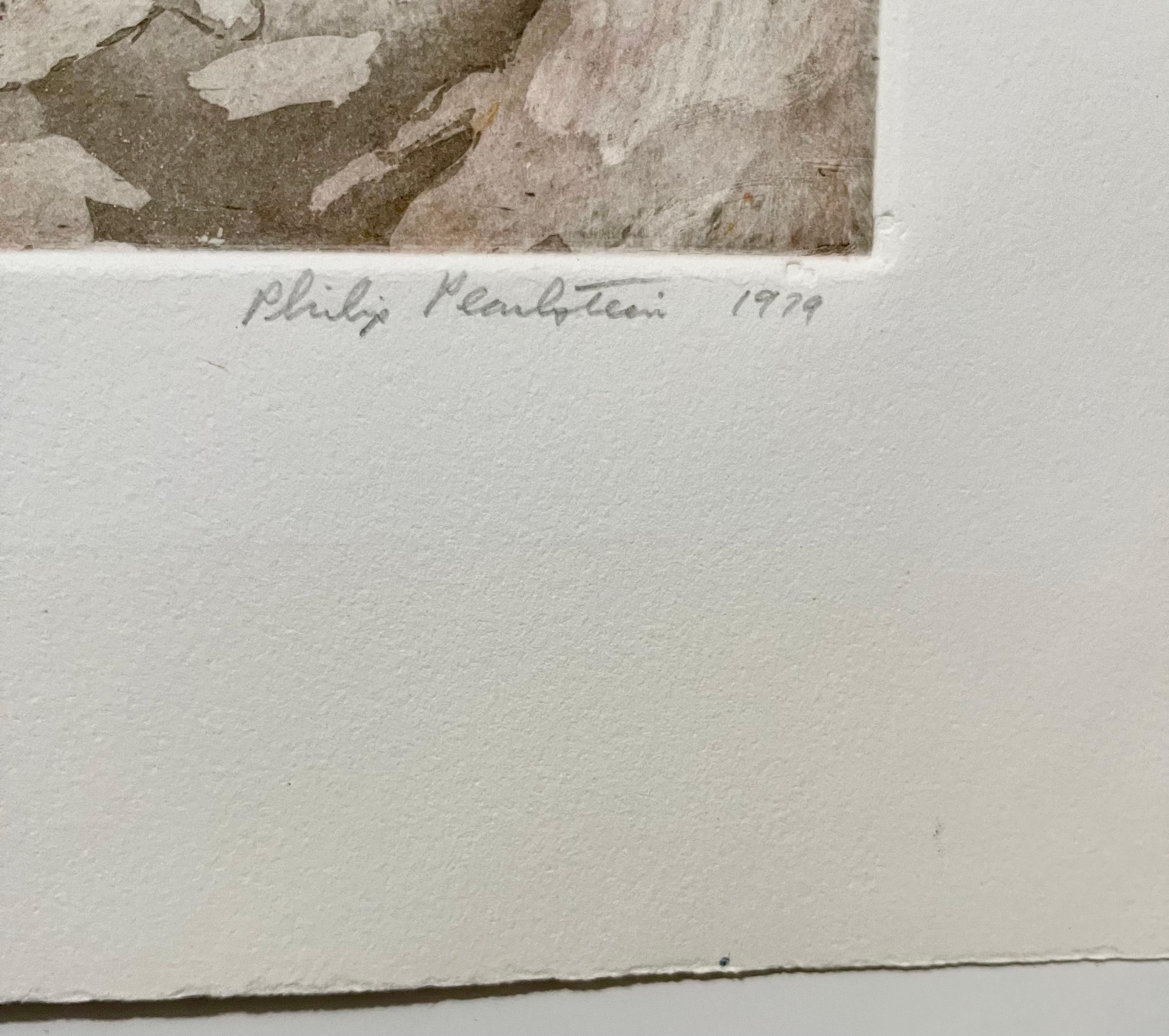 Modernista americano  Paisaje de Sacsahuaman Aguafuerte Philip Pearlstein en venta 4