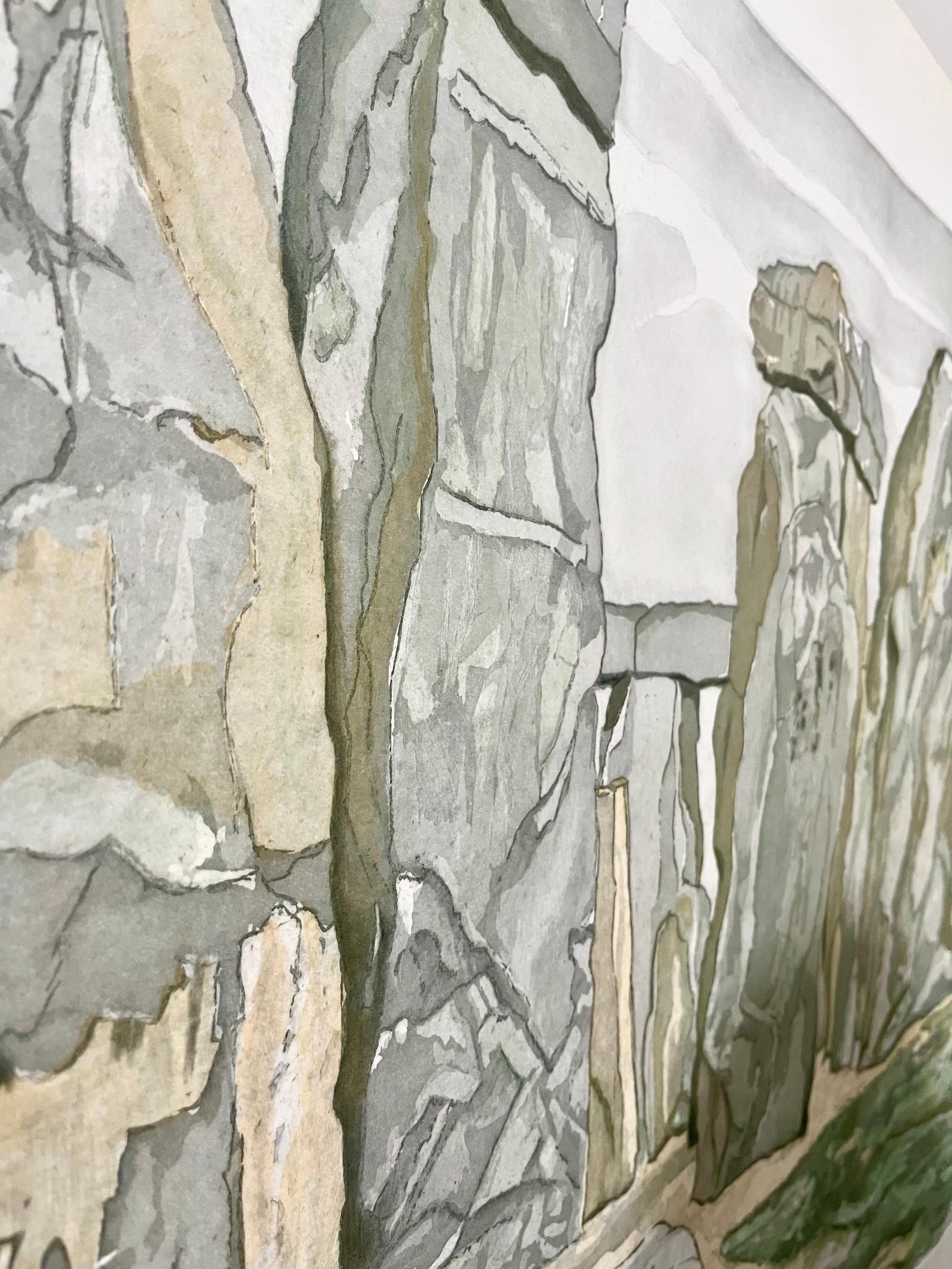 Gran paisaje moderno americano de Stonehenge Aguafuerte Philip Pearlstein en venta 2