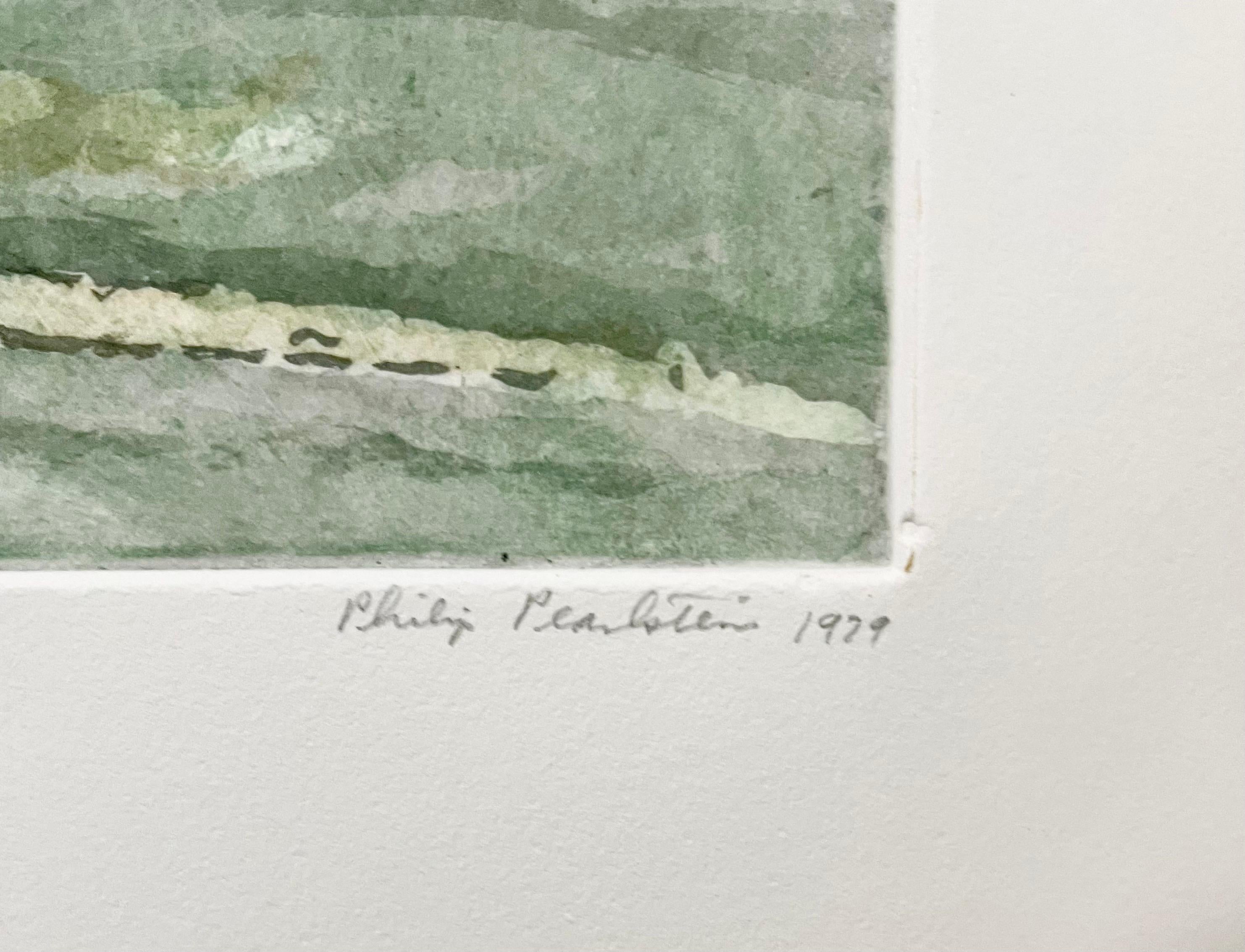 Gran paisaje moderno americano de Stonehenge Aguafuerte Philip Pearlstein en venta 3