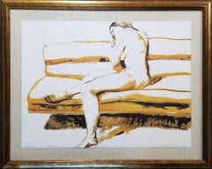 Nude on Couch /// Philip Pearlstein Figurative American Lithograph Modern Art