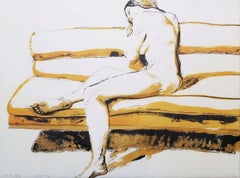 Nude on Couch /// Philip Pearlstein Figurative American Lithograph Modern Art