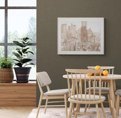 Philip Pearlstein 'View Over Soho, Lower Manhattan' NYC signed, print