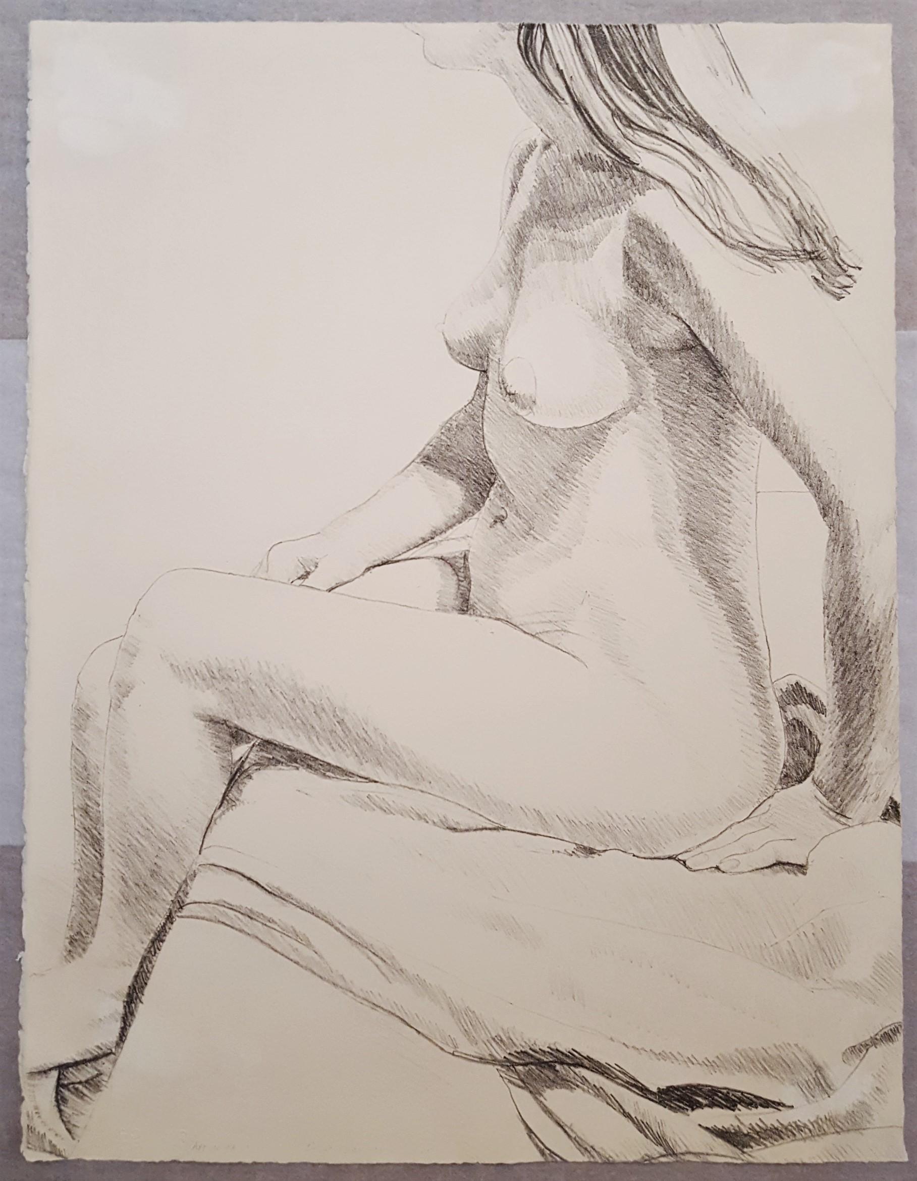 Seated Nude - Print by Philip Pearlstein