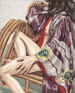 Seated Nude with Kimono (Signed & Dated)