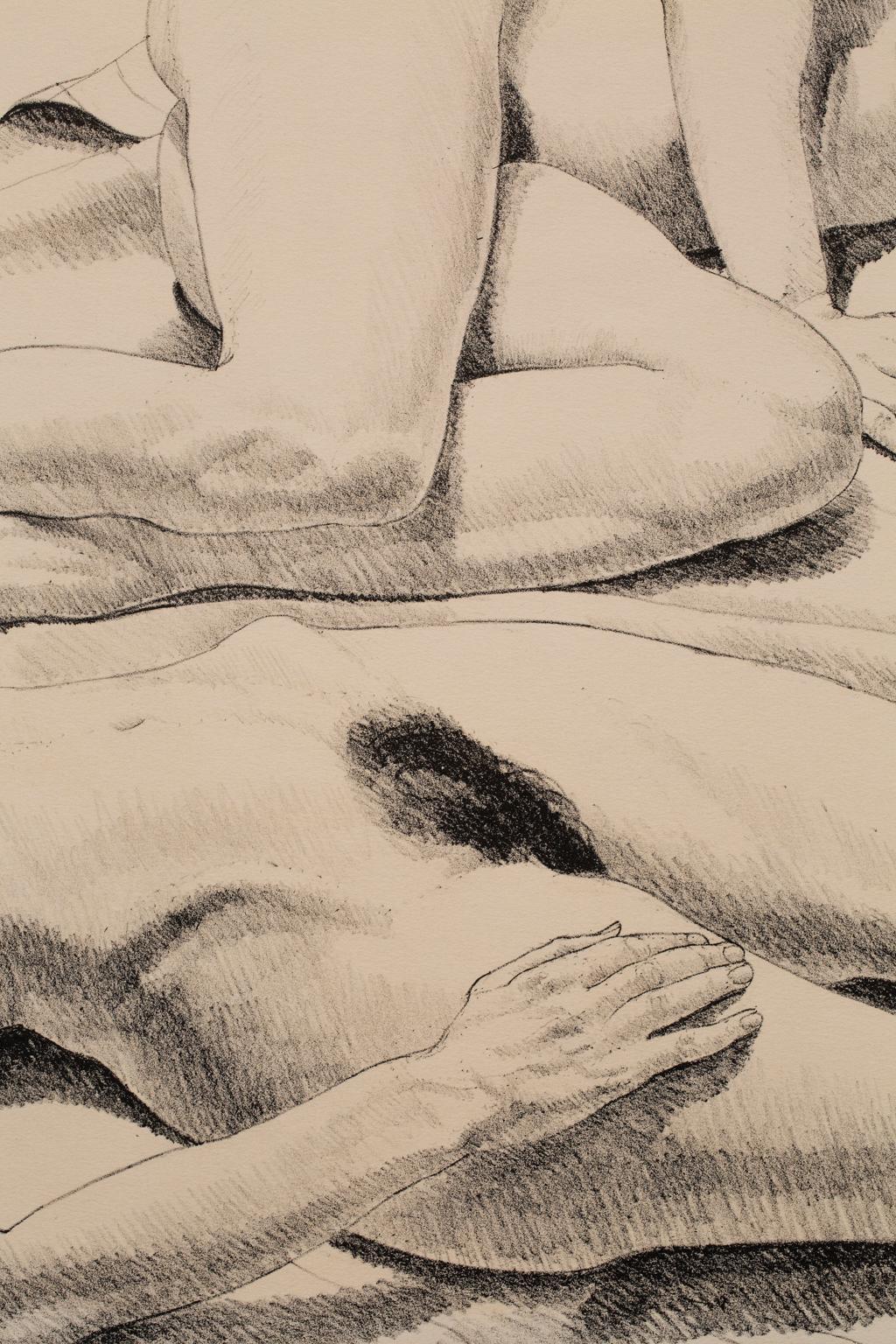 „Two Reclining Nudes“ Lithographie auf Papier, figurativ, weibliche Akte (Zeitgenössisch), Print, von Philip Pearlstein
