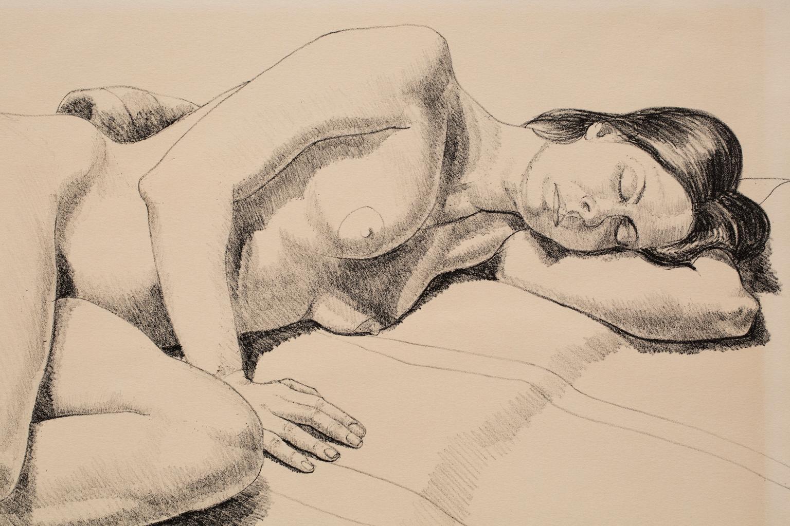 „Two Reclining Nudes“ Lithographie auf Papier, figurativ, weibliche Akte im Angebot 1