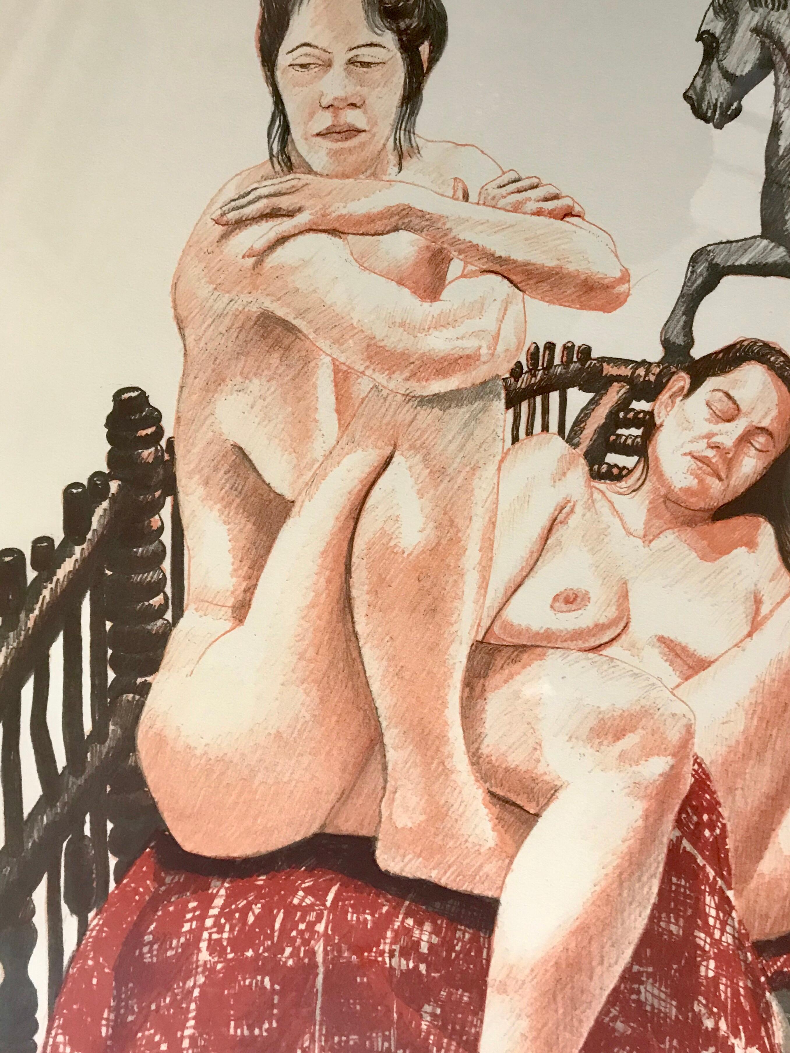 Artist: Philip Pearlstein
Title: Models and Horses
Year: 1992
Medium: Lithograph
Signed and numbered 74/140
Image size: 20.5 in. x 28 in.