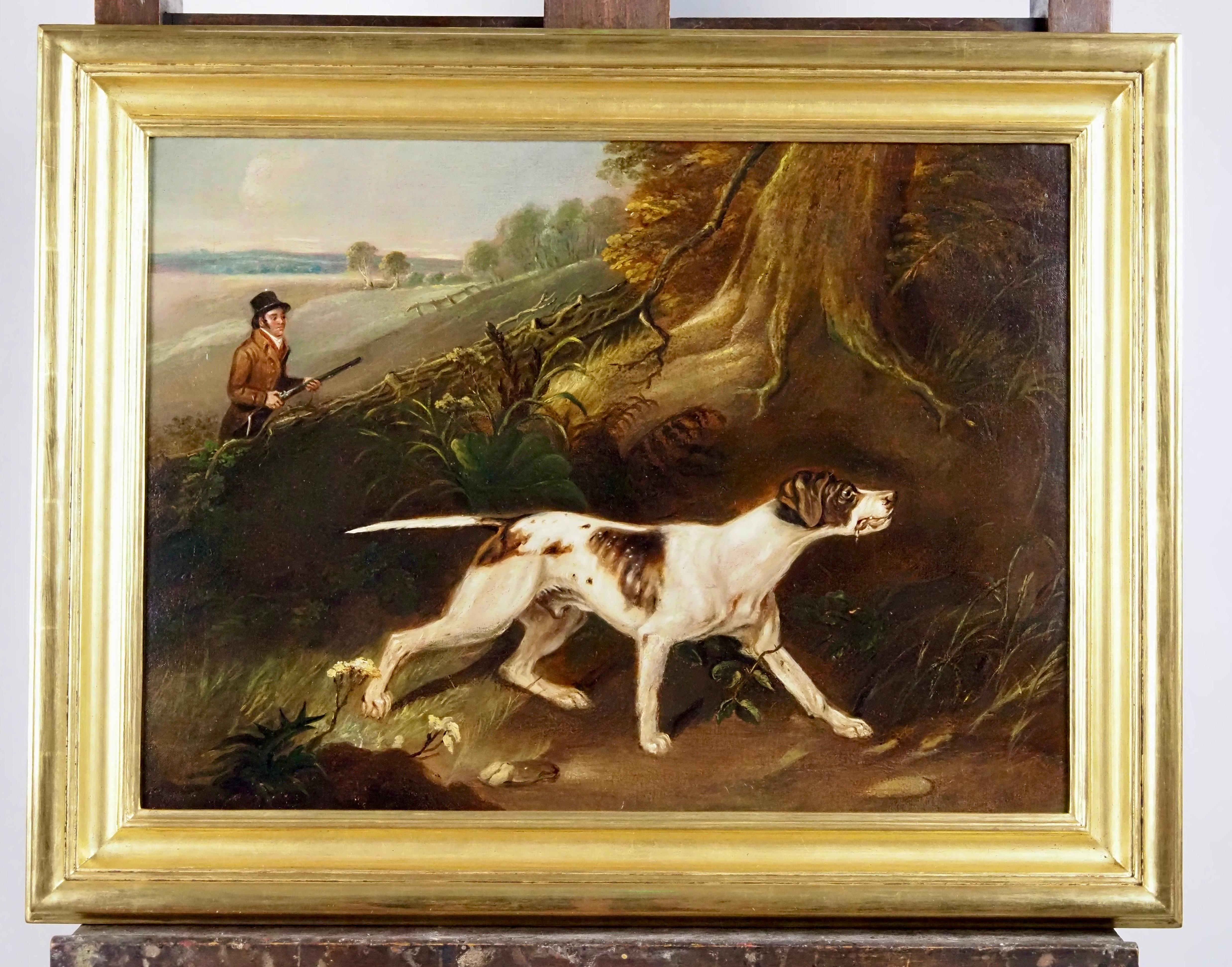 Ein Jäger mit Spieß in einer Landschaft (Viktorianisch), Painting, von Philip Reinagle