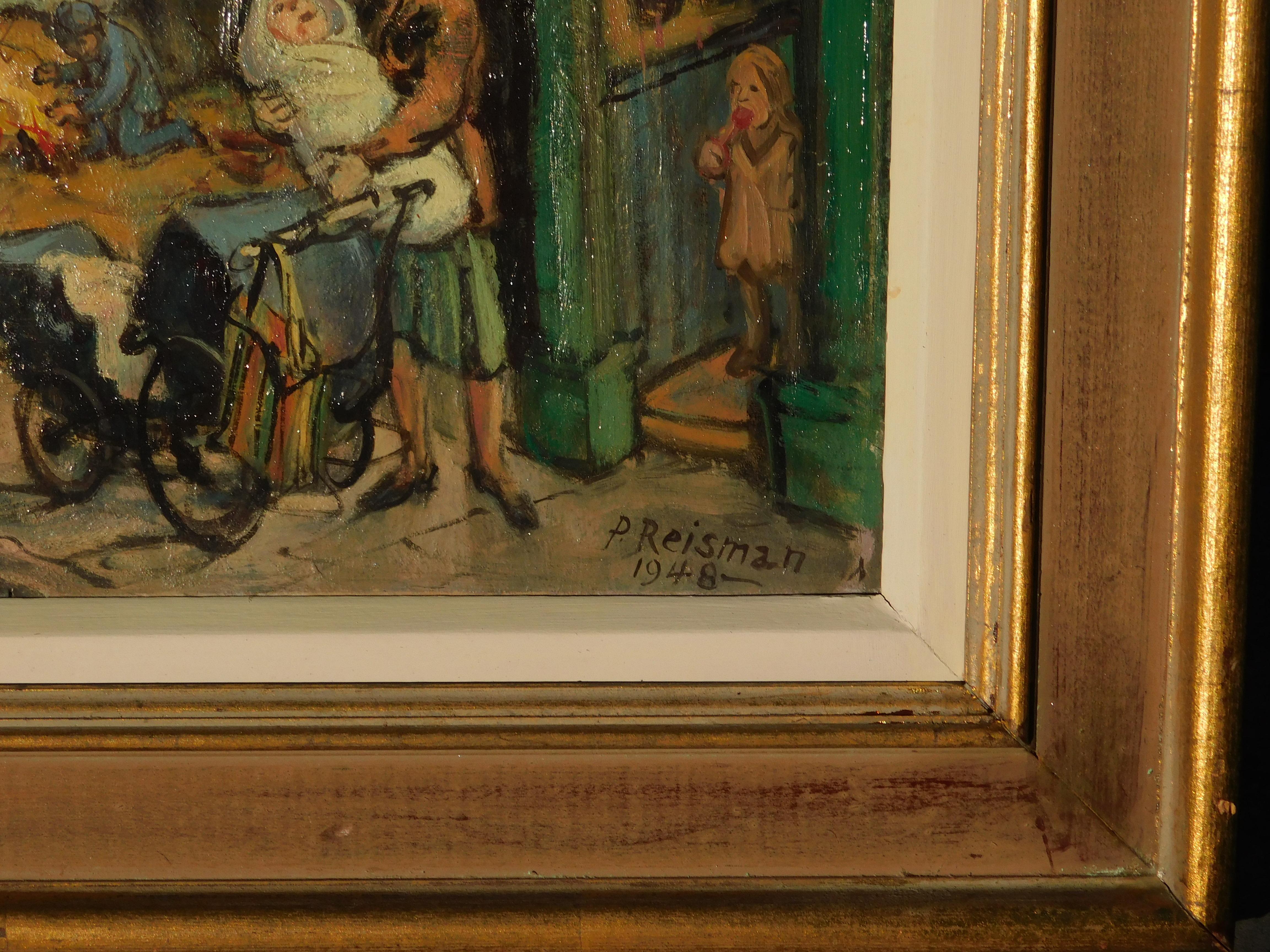 Philip Reisman Early Painting New York Subject - Delaney Street For Sale 3