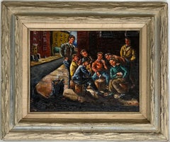 Poker Players NYC Mid 20th Century Modern WPA American Scene Social Realism