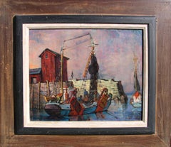 Peinture à l'huile « Sheltered Harbor » de Philip Reisman