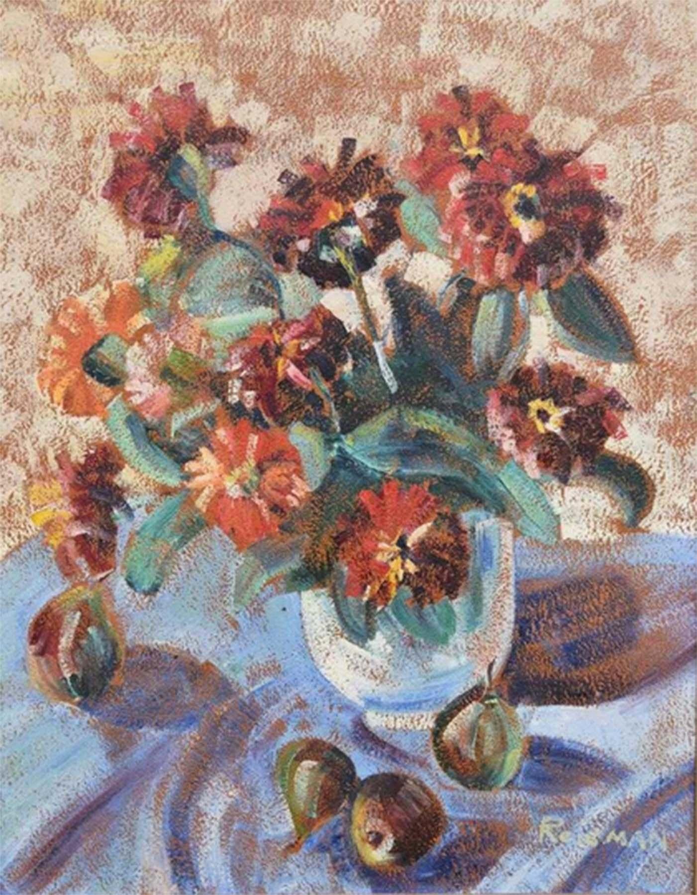 Philip Reisman Still-Life Painting - STILL LIFE WITH FROWERS