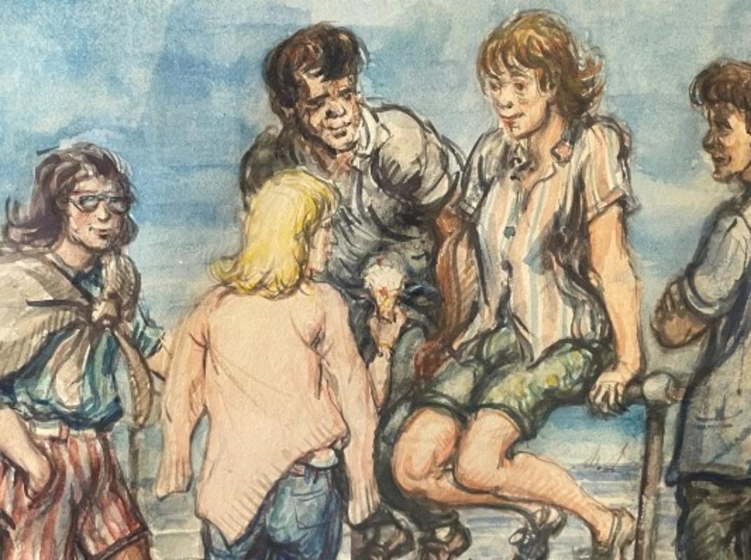 Philip Reisman
Teenagers, Coney Island
Signed lower left
Watercolor on paper
12 3/4 x 10 3/4 inches


When he was four years old, Reisman fled Polish pogroms with his mother and three siblings to join his father and two older brothers in New York.
