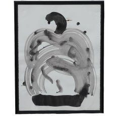 Black and Grey Contemporary Abstract Gestural Painting