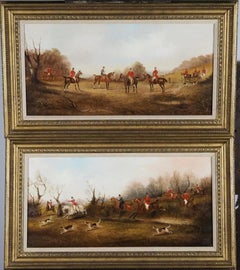 A Pair of hunting scenes