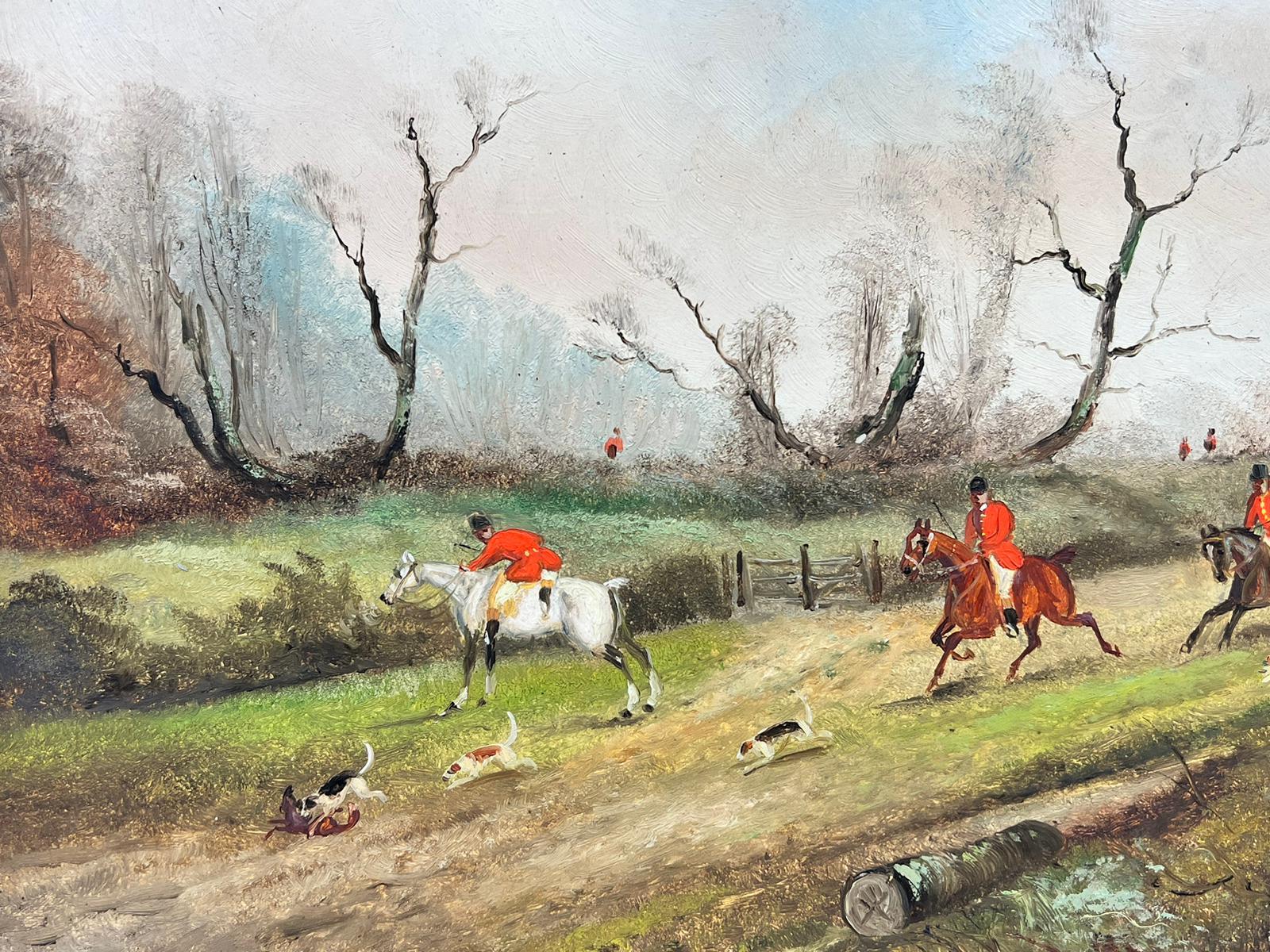 Superb oil painting by the very popular English sporting artist, Philip Rideout (circa 1850-1920). 

signed oil on paper mounted in a frame
dated 1890's
framed: 14 x 17 inches
paper: 8 x 11 inches

Rideout is one of Englands most popular sporting