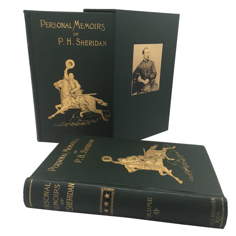 Philip Sheridan Personal Memoirs, First Edition, Two Volumes, circa 1888 In Good Condition In Colorado Springs, CO