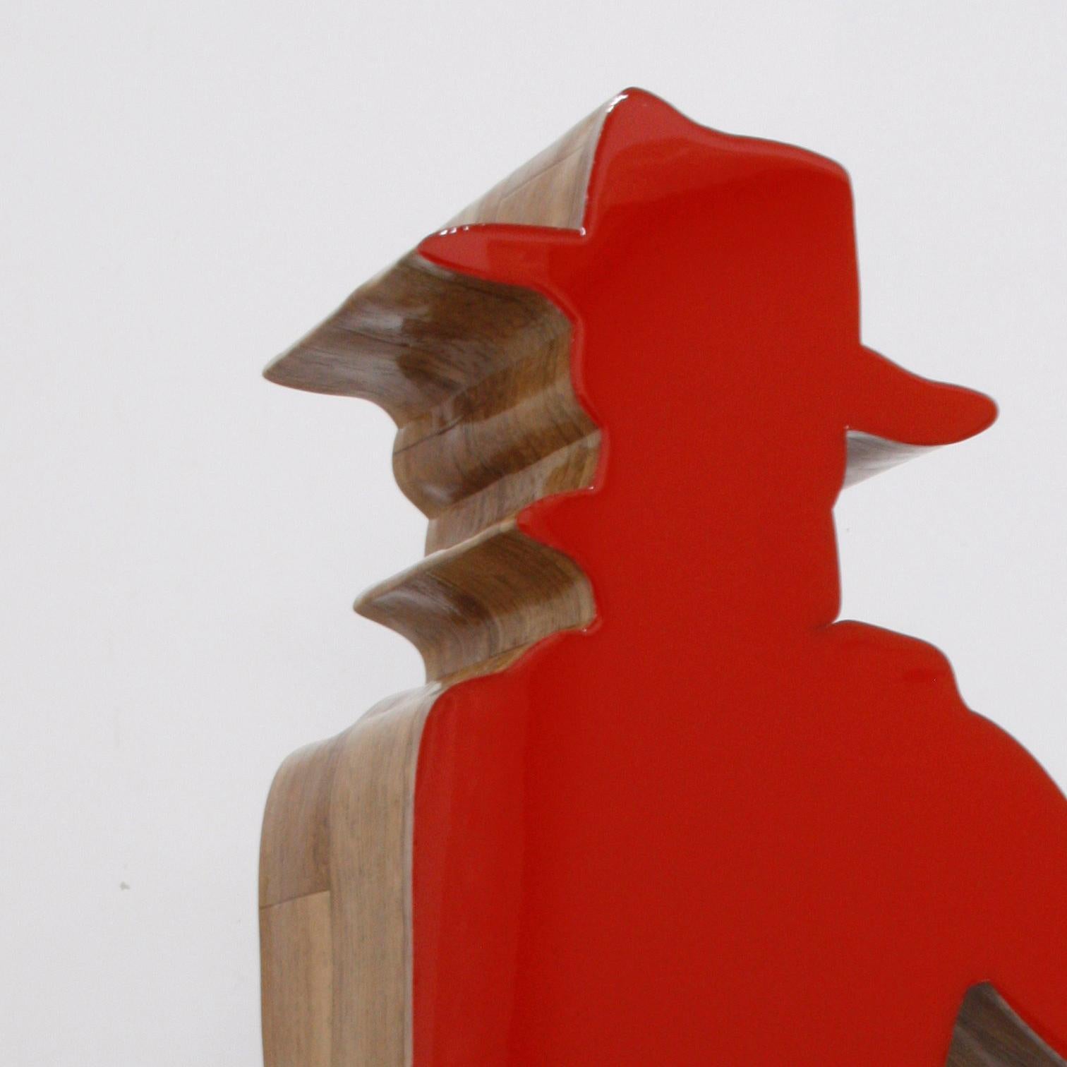 standing red sculpture