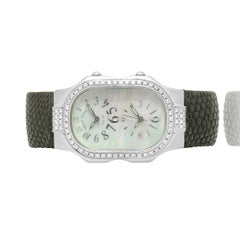 Philip Stein Dual Time Teslar MOP Dial Diamond Bezel