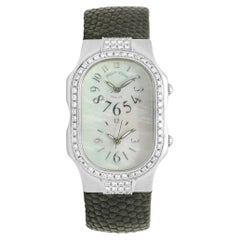 Philip Stein Dual Time Teslar MOP Dial Diamond Bezel