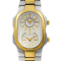 Montre pour femme Philip Stein Signature 1TG-MWG Dual Timezone en acier inoxydable à quartz