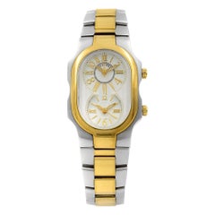 Montre pour femme Philip Stein Signature 1TG-MWG Dual Timezone en acier inoxydable à quartz