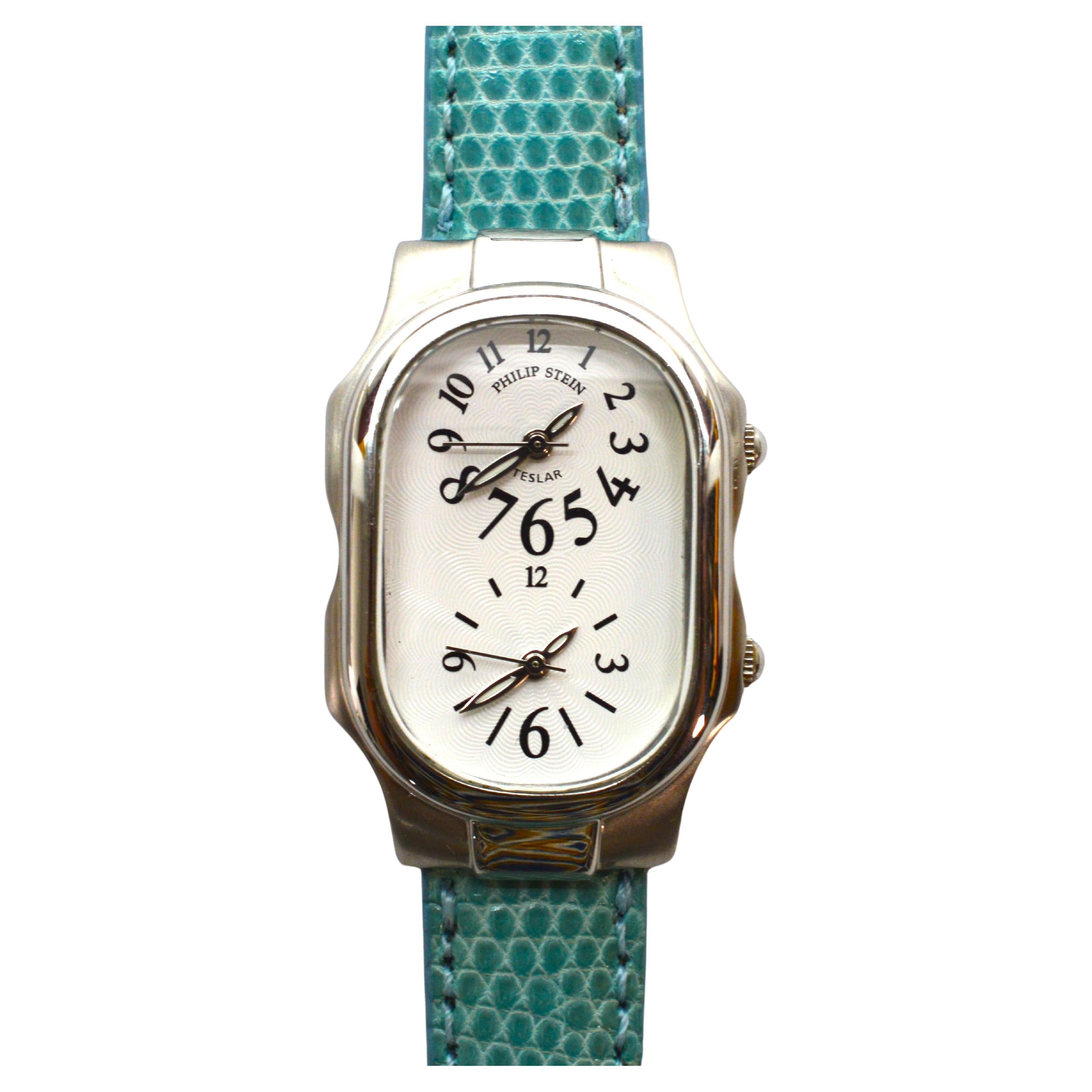 Philip Stein Signature Teslar Signature Dual Time Zone Ladies Wrist Watch For Sale 3