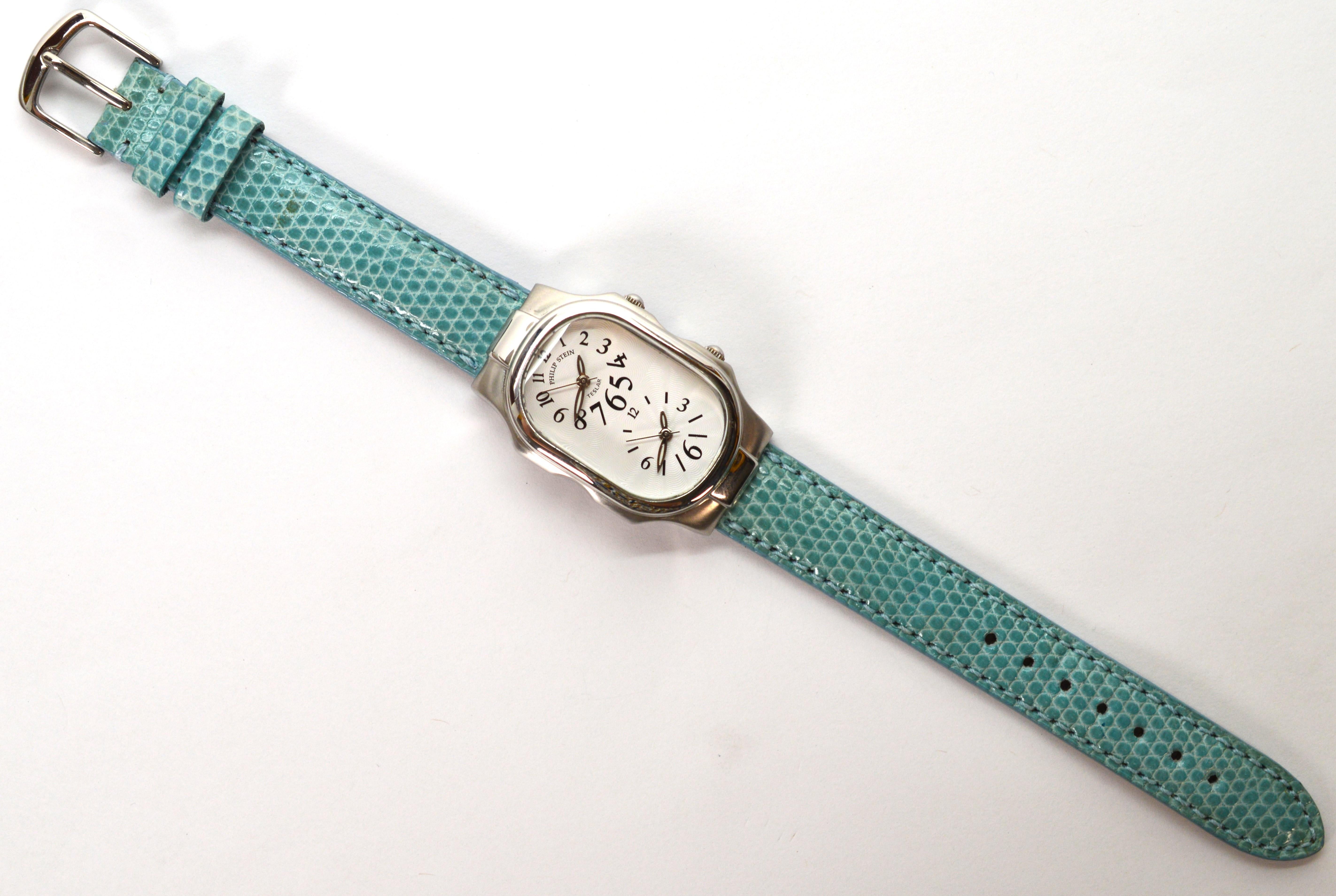 Women's Philip Stein Signature Teslar Signature Dual Time Zone Ladies Wrist Watch For Sale