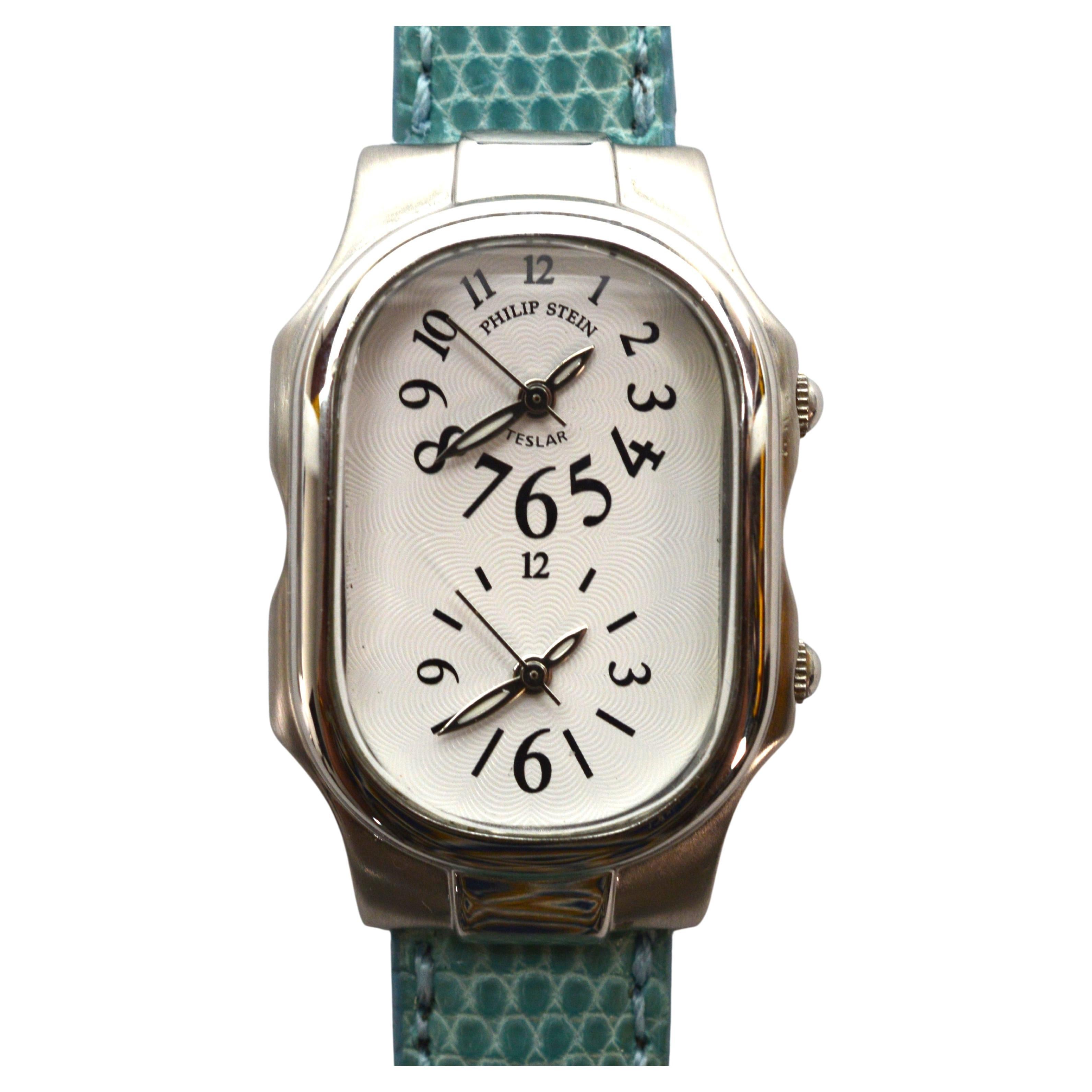 Philip Stein Signature Teslar Signature Dual Time Zone Ladies Wrist Watch For Sale