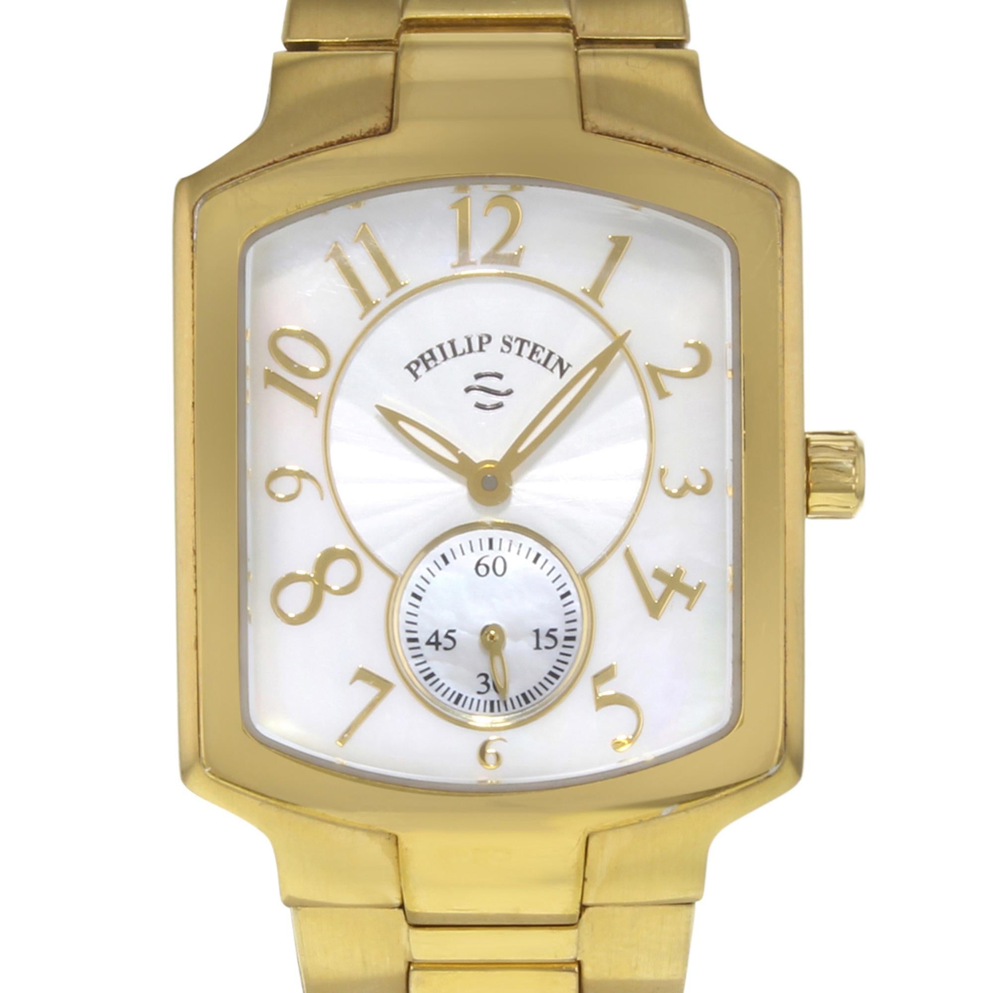 Philip Stein Signature White MOP Dial Gold Tone Steel Ladies Watch 21GP-FW  For Sale at 1stDibs