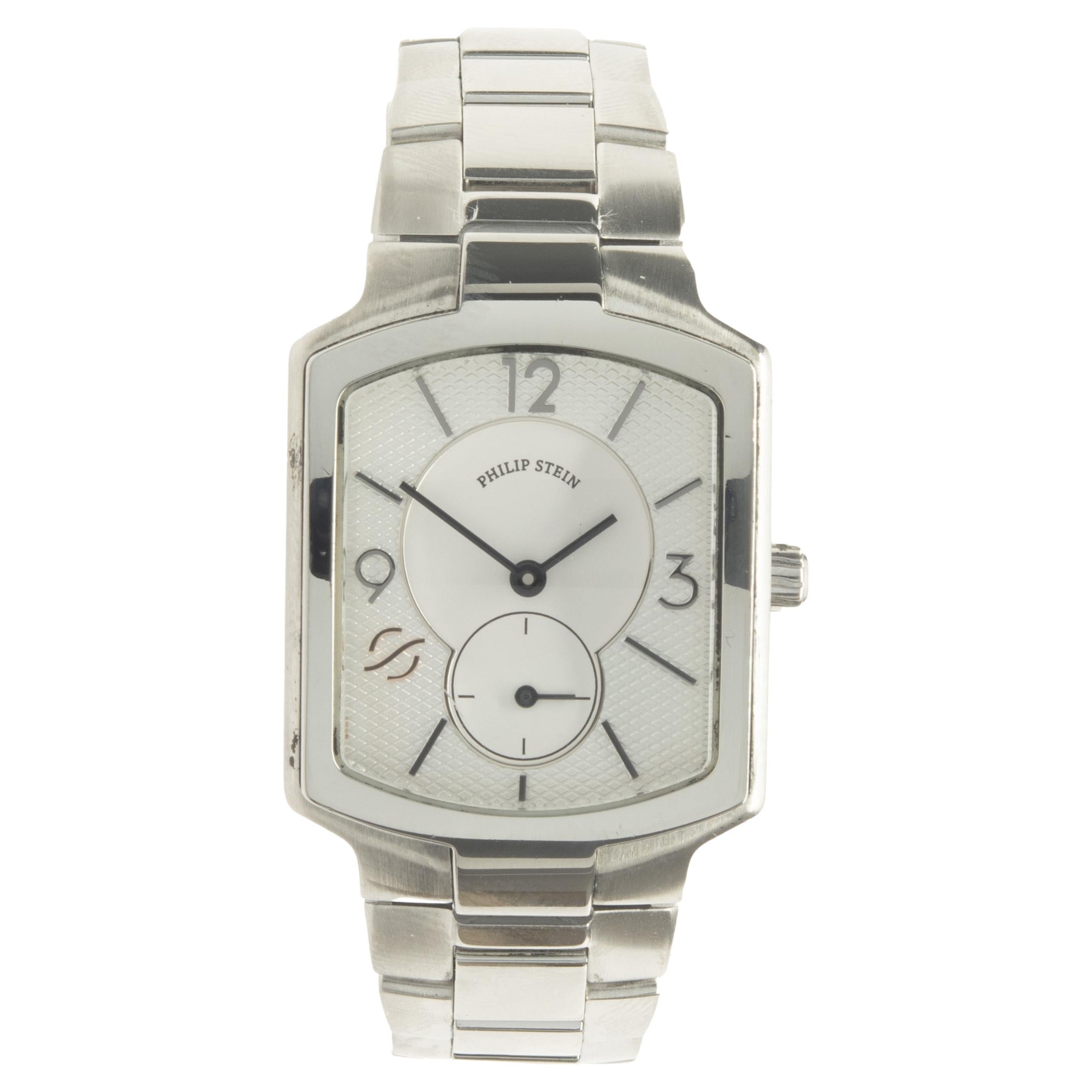 Philip Stein Stainless Steel Classic Square For Sale