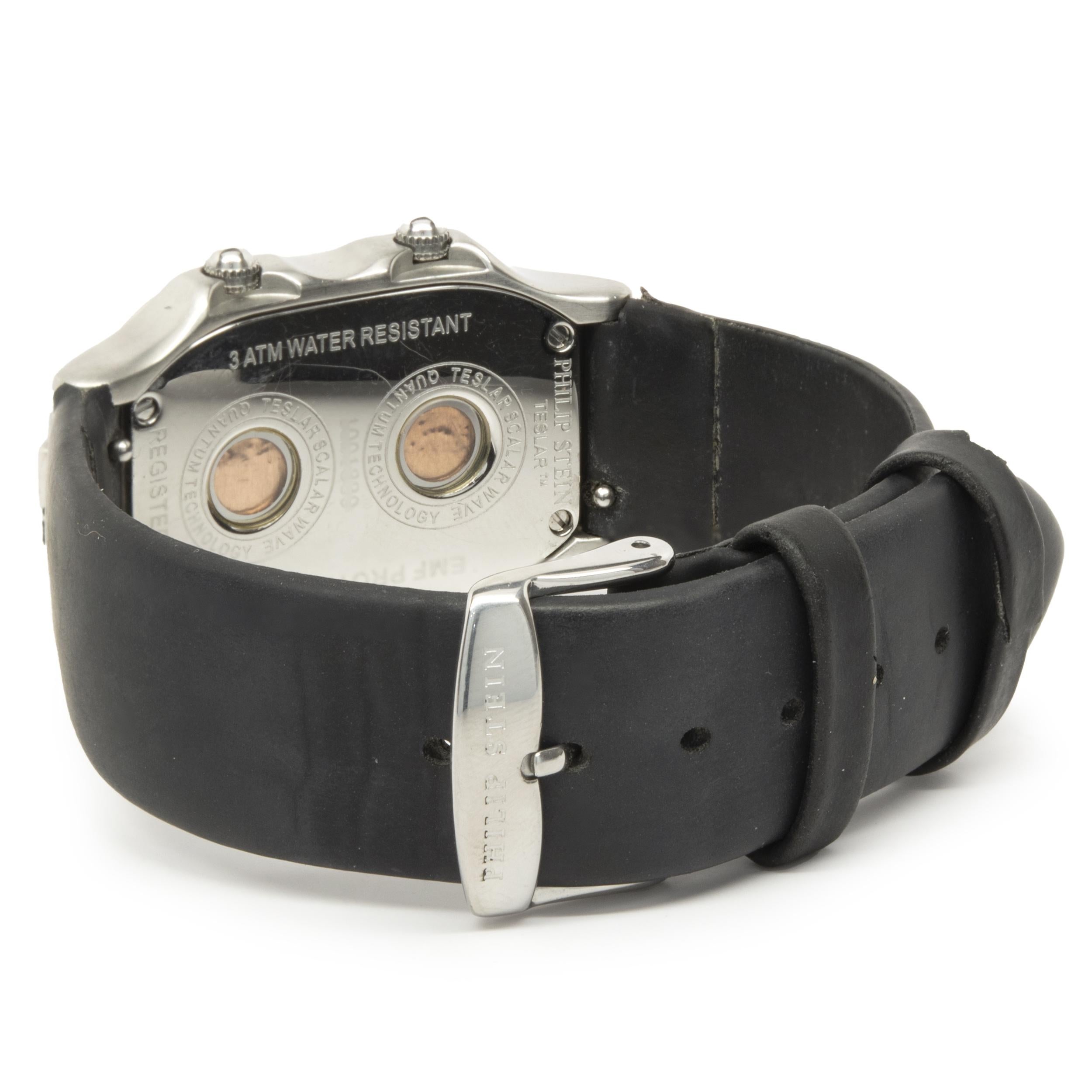 Philip Stein: Edelstahl-Diamant-Talisman-Wage (Rundschliff)