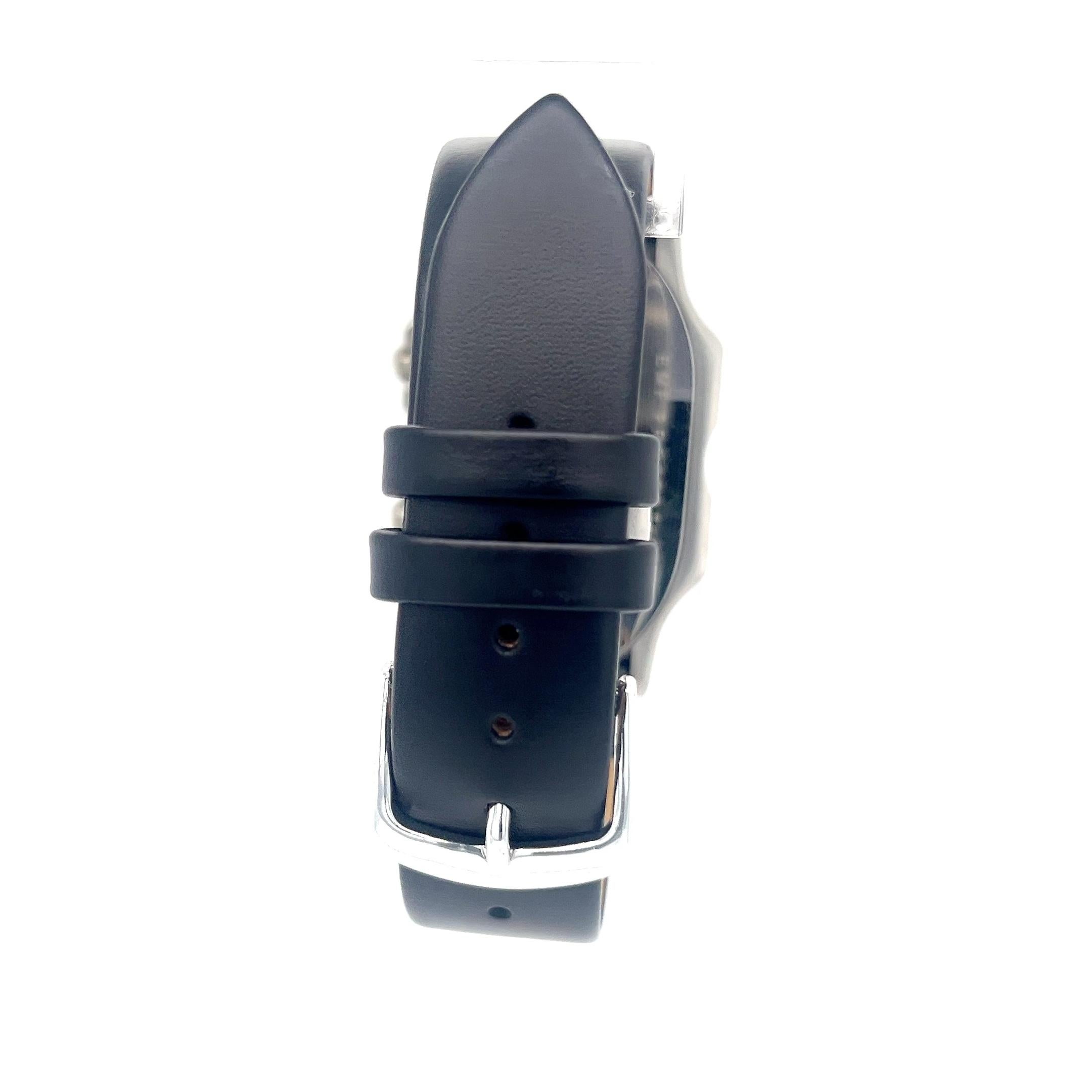 Taglio rotondo Philip Stein Teslar 32mm Orologio al quarzo Dual Time con lunetta di diamanti in vendita