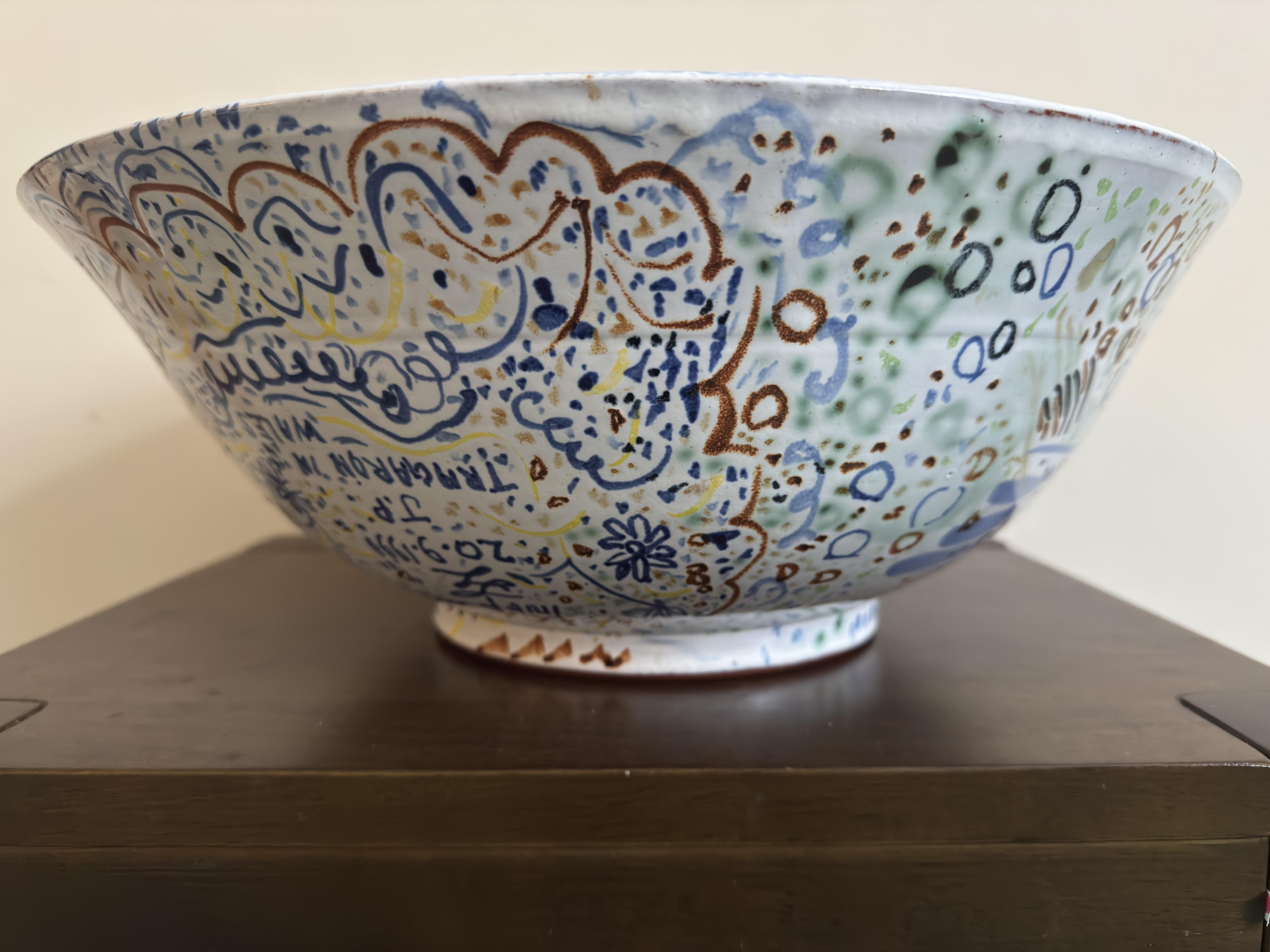 Late 20th Century Philip Sutton Ceramic Bowl - 'Dragonfly'  circa 1990 For Sale