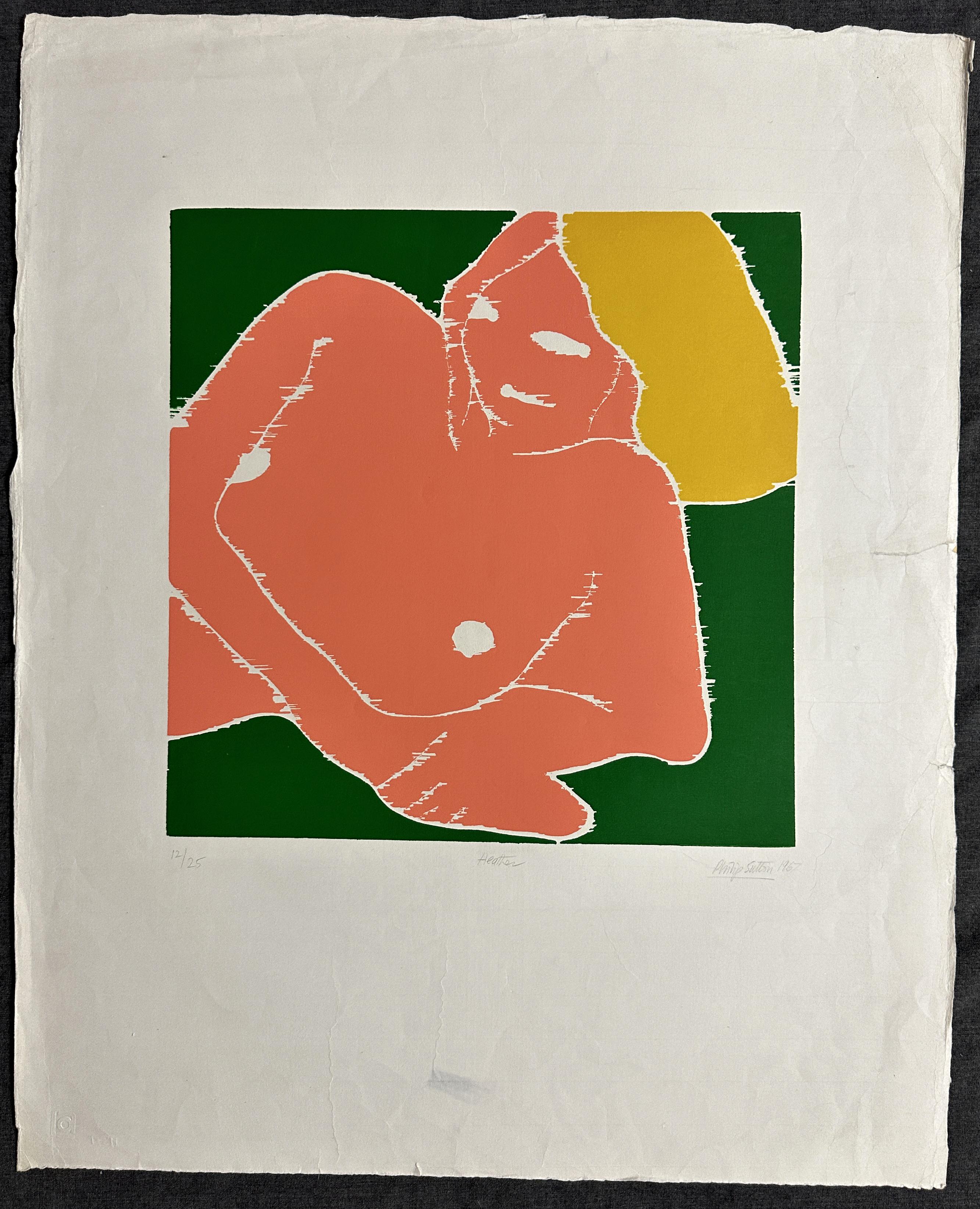 Heather  1967 Signierter Holzschnitt in limitierter Auflage  – Print von Philip Sutton