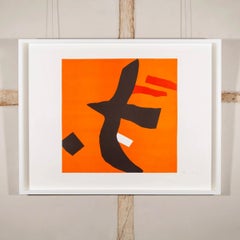 Pacific, Bright Orange Graphic Bird Lithograph Print, 1966