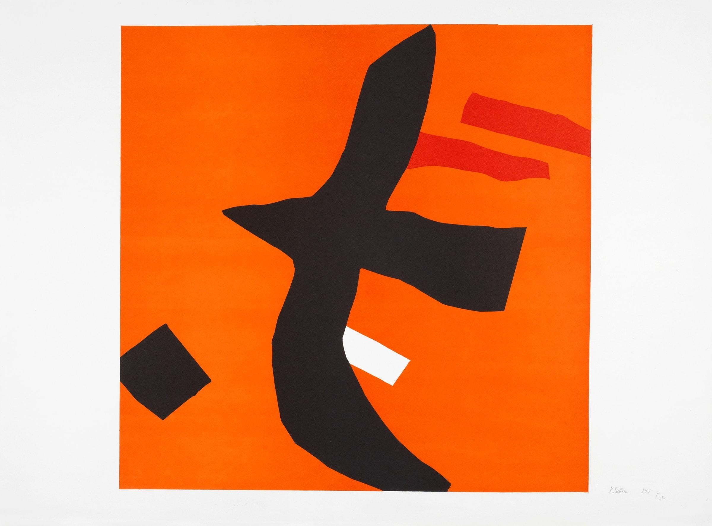 Print di Philip Sutton - Pacific, stampa litografica di uccelli grafici arancione brillante, 1966
