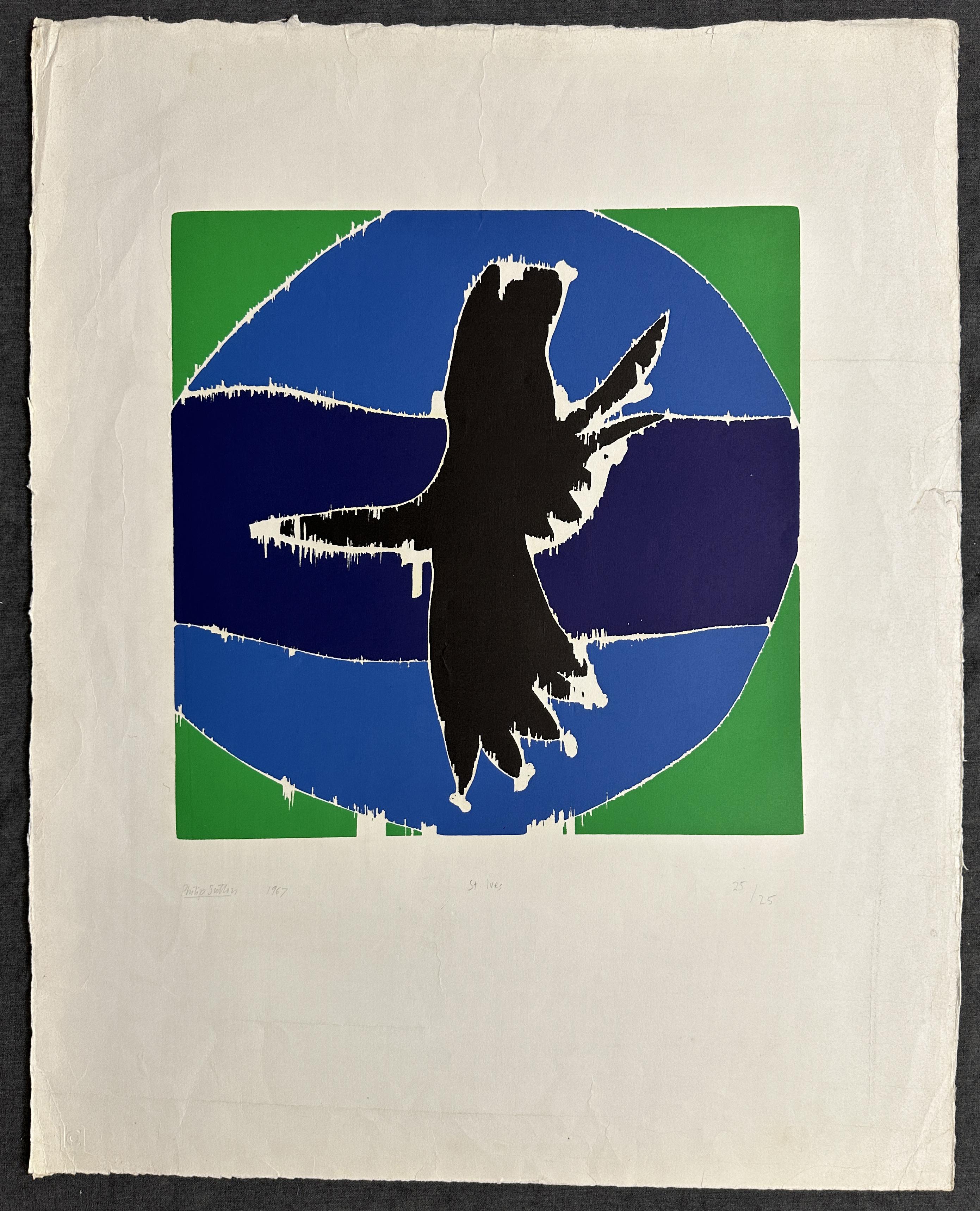 St. Ives  1967 Signierter Holzschnitt in limitierter Auflage – Print von Philip Sutton