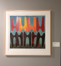 "Untitled" by Philip Taaffe (Abstract, Red, Black, Shape, Formalist, Expression)