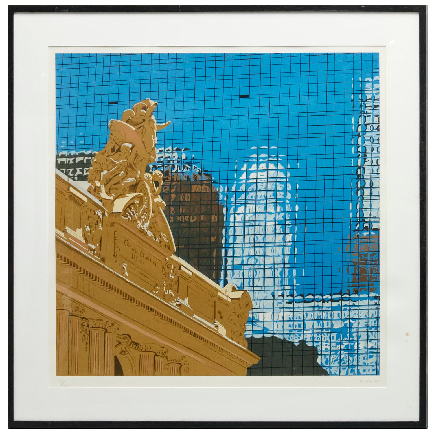 Philip Tarlow, an American Postwar and Contemporary painter who was born in 1940. New York City lithograph of Grand Central Terminal (1984), pencil signed 