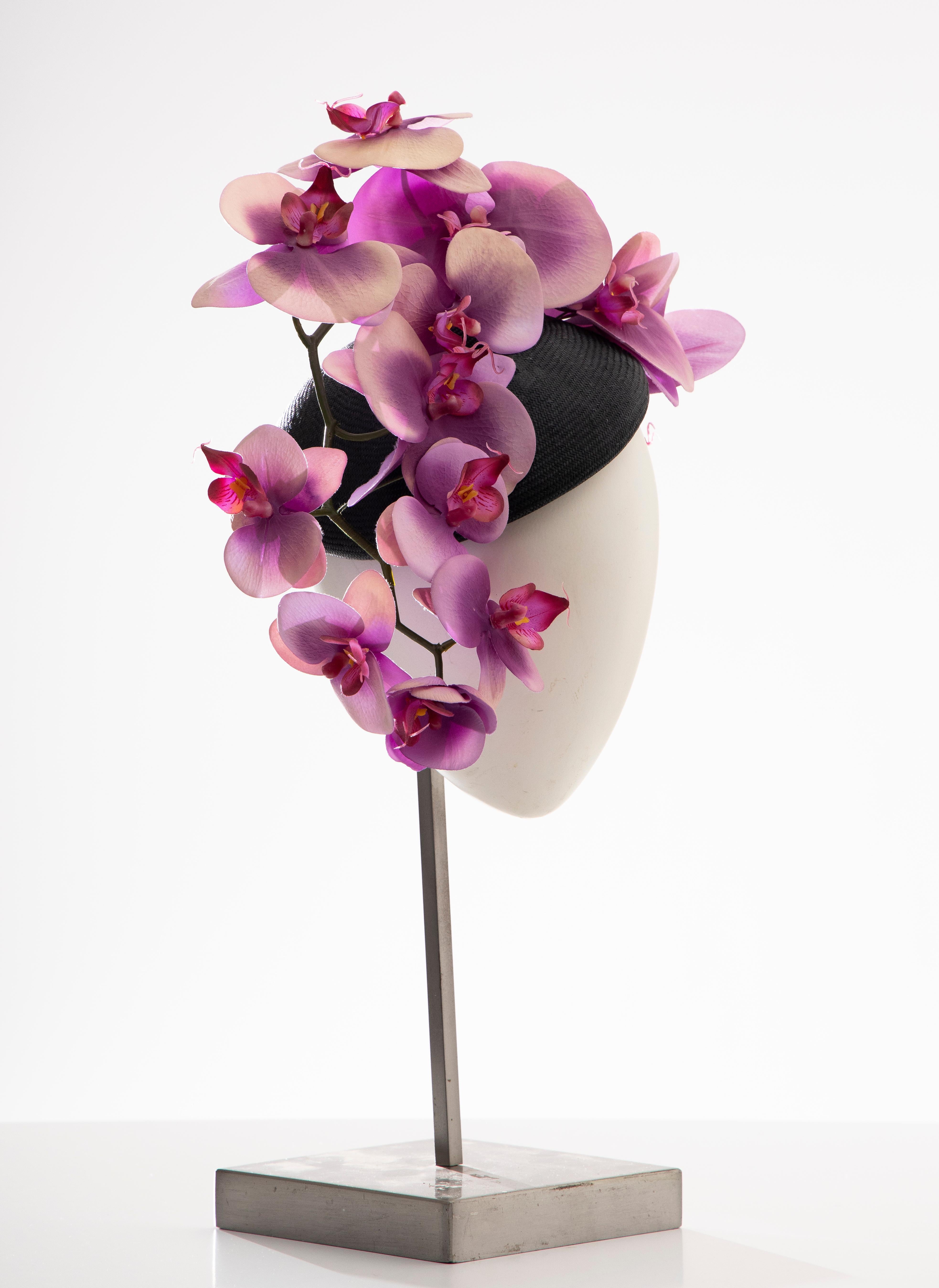 Philip Treacy Black Buntal Fascinator 