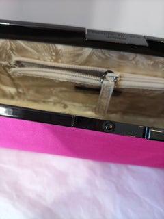 Philip Treacy Vintage Fuchsia Clutch Bag with Silver Hardware, 1990s