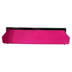 Philip Treacy Vintage Fuchsia Clutch Bag with Silver Hardware, 1990s