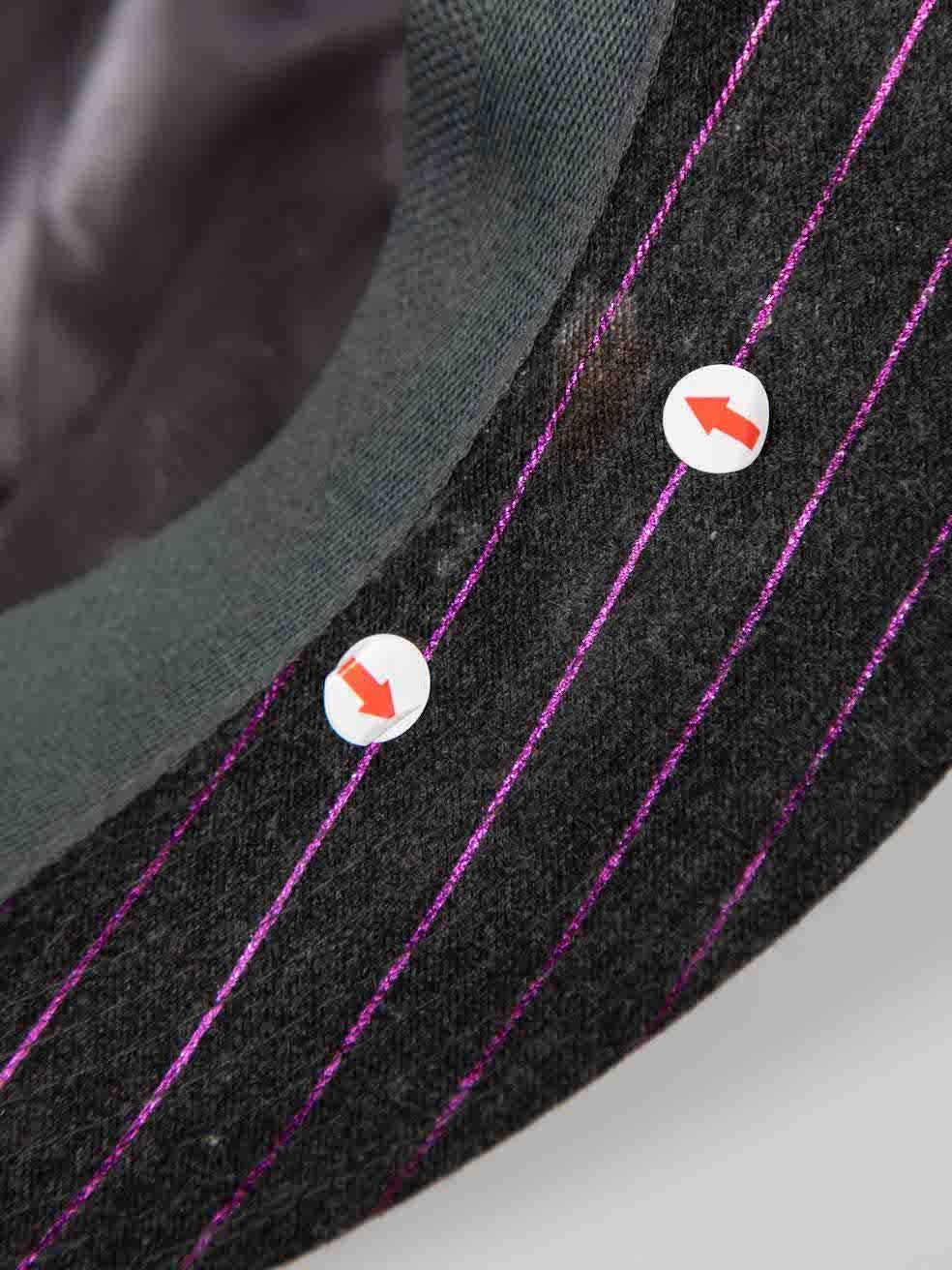 Philip Treacy Grey & Purple Striped Fedora For Sale 1